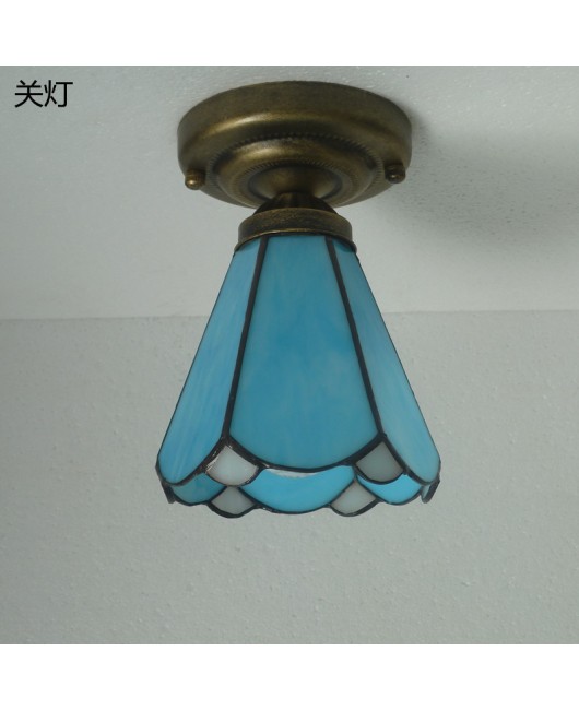 Baohua Tiffany Glass Lighting Ceiling Light Bedroom Balcony Corridor Entrance Corridor Bathroom European Special Offer