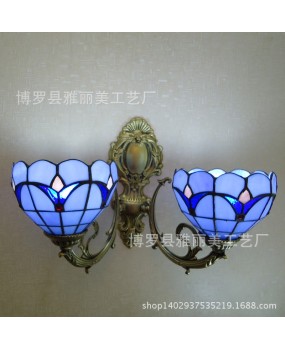 Double headed wall lamp, bedroom bedside mirror, front lamp, bathroom balcony lamp, European Tiffany fashion, simple and creative lighting fixtures