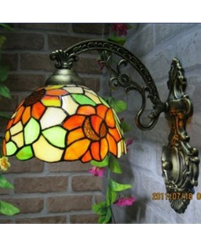 A dropshipping LED sunflower creative wall lamp corridor glass Tiffany wall lamp corridor single head wall lamp