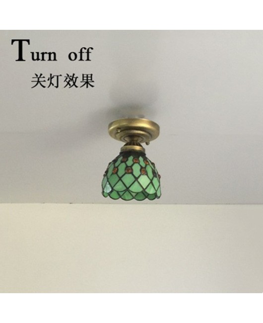 Baohua Tiffany Glass Lighting Ceiling Light Bedroom Balcony Corridor Entrance Corridor Bathroom European Special Offer