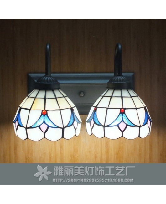 Colorful glass European style warm wall lamp bathroom mirror headlight bedroom bedside wall lamp hallway wall lamp