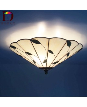 Supply Tiffany LED circular hotel engineering ceiling light, one piece dropshipping, European style corridor entrance light