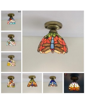 Foreign trade lighting wholesale Tiffany colored glass LED corridor ceiling lights, entrance balcony corridor lights, free shipping