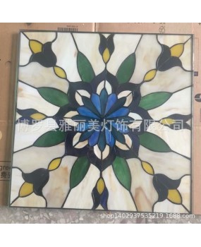 Factory direct sales of Baohua Tiffany colored art glass painting lightbox screen colored glass decoration free shipping