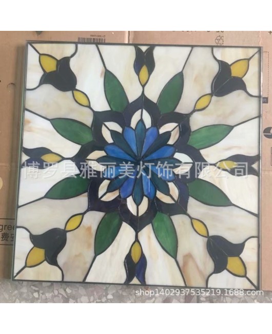 Factory direct sales of Baohua Tiffany colored art glass painting lightbox screen colored glass decoration free shipping