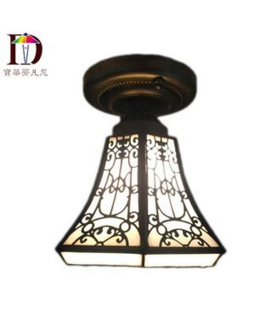 Baohua Tiffany Glass Lighting Ceiling Light Bedroom Balcony Corridor Entrance Corridor Bathroom European Special Offer