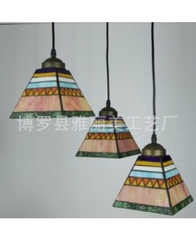 Wholesale foreign trade LED retro personalized creative lighting, dropshipping Tiffany colored glass decorative pendant light