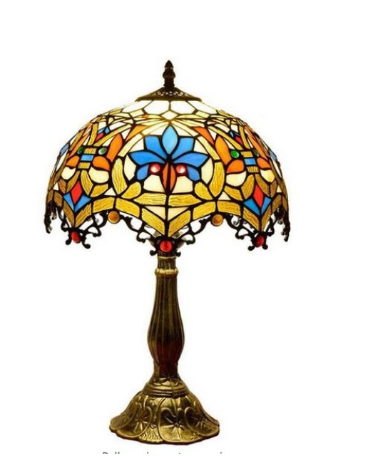 Colorful glass lighting, rural rose desk lamp, living room bedroom bedside lamp, warm desk lamp manufacturer wholesale