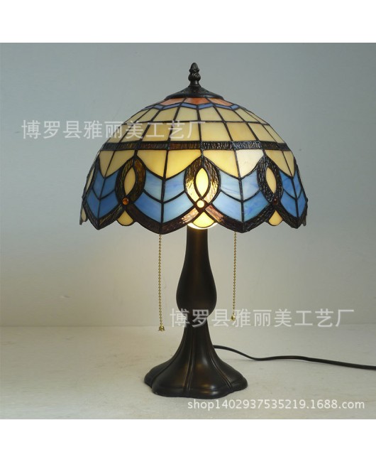 Colorful glass lighting, rural rose desk lamp, living room bedroom bedside lamp, warm desk lamp manufacturer wholesale