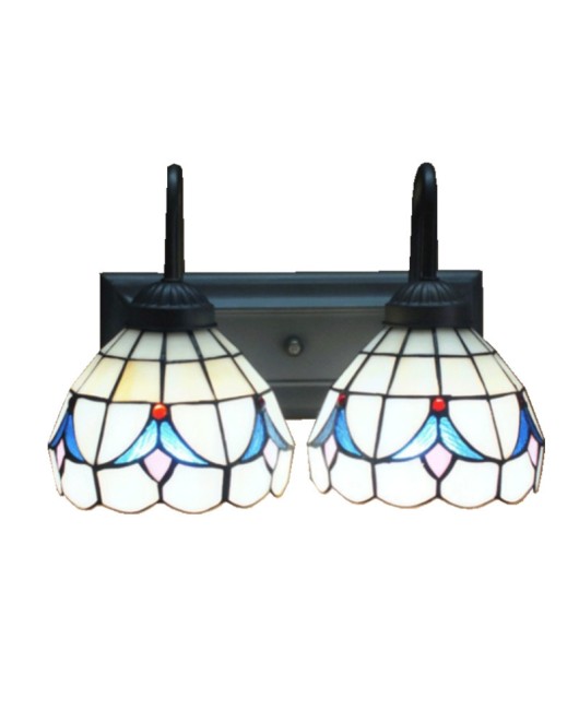 Colorful glass European style warm wall lamp bathroom mirror headlight bedroom bedside wall lamp hallway wall lamp