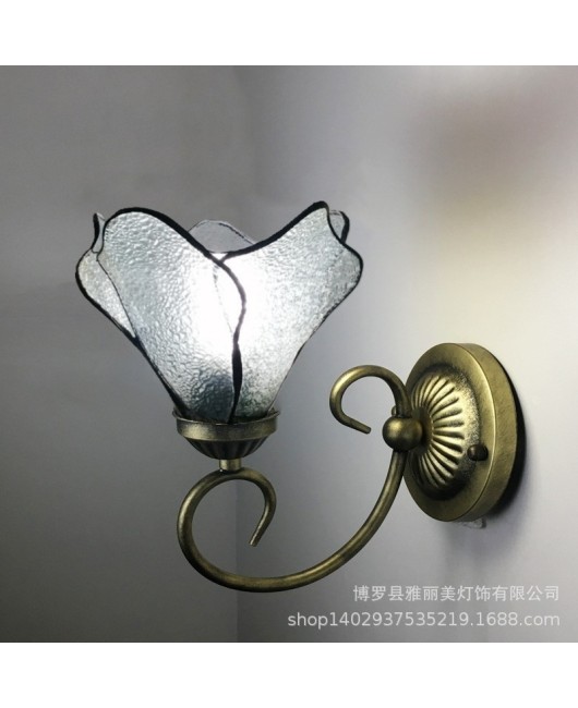 Baohua Tiffany Modern Simple Color Wall Light Bedroom Bedlight Corridor European Living Room Background Wall Light Fixture