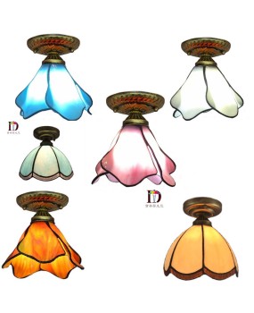 Lighting manufacturers wholesale Tiffany LED living room simple flower shaped ceiling lights supply simple and warm room lights