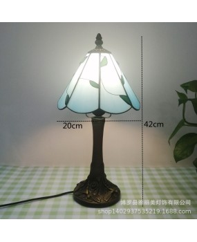 Foreign trade lighting wholesale Tiffany colored glass resin American style bedside lamp, bedroom desk lamp, one piece hair nightlight