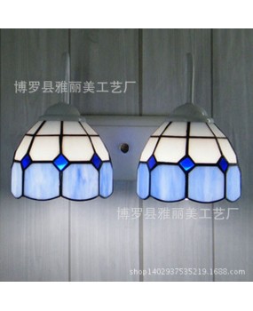 Baohua Tiffany Lighting Decoration Living Room Dining Room Children's Room Bedroom Light Blue Simple Mediterranean Wall Light