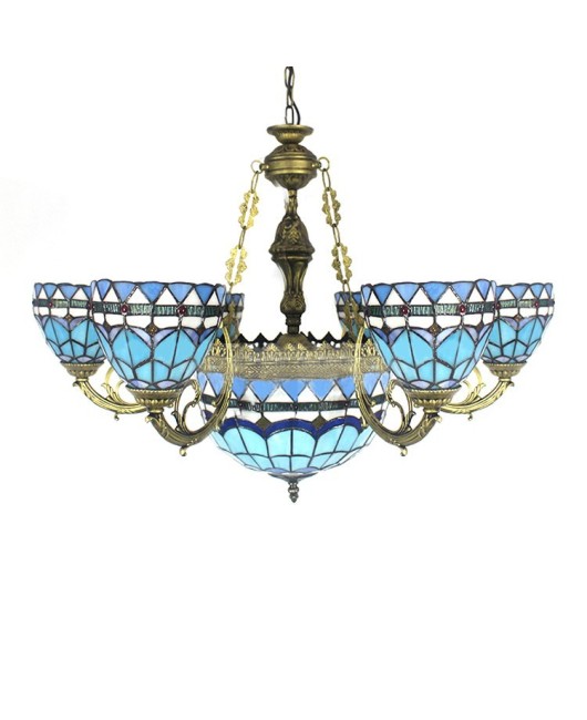 Supply Tiffany living room pendant lights, Mediterranean glass hotel non-standard engineering lighting fixtures, one piece dropshipping, special promotion