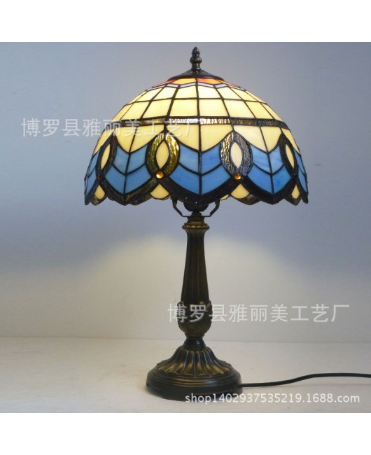 Colorful glass lighting, rural rose desk lamp, living room bedroom bedside lamp, warm desk lamp manufacturer wholesale