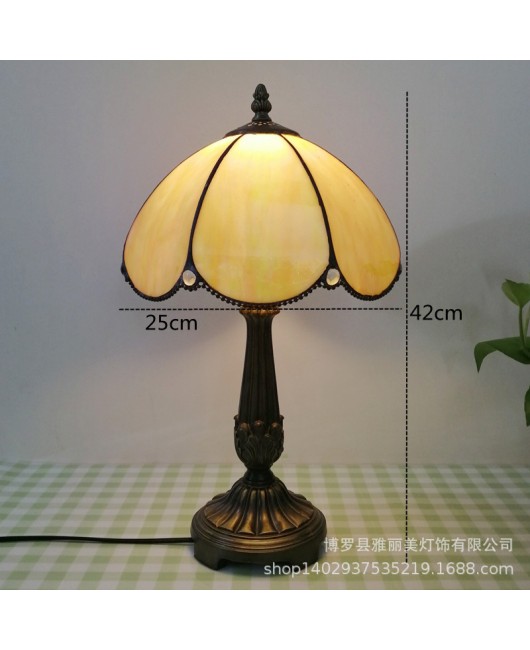 Colorful glass lighting, rural rose desk lamp, living room bedroom bedside lamp, warm desk lamp manufacturer wholesale