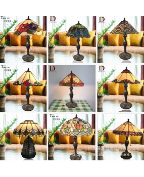 Lighting manufacturer direct sales Tiffany European style desk lamp, one piece dropshipping, bedroom bedside lamp, luxury hotel promotion