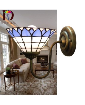 Tiffany Mediterranean Hotel Restaurant Indoor Colored Glass Creative Corridor Wall Light One piece dropshipping free of charge