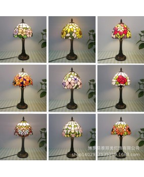 Tiffany Lighting Bedroom Living Room Children's Room Bar Nightlight Countryside Desk Lamp Manufacturer Wholesale One Piece dropshipping