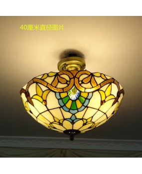 European style ceiling light, living room, bedroom, Baloch Baohua Tiffany colored glass, coffee shop, dining room, engineering pendant light