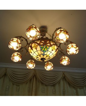 Home decoration lighting manufacturer European zinc alloy ceiling light Baroque villa hotel LED creative multi headlight discount