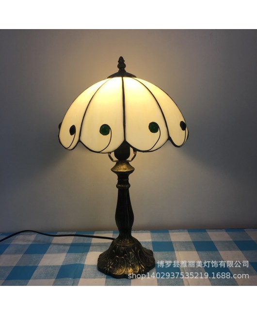 Colorful glass lighting, rural rose desk lamp, living room bedroom bedside lamp, warm desk lamp manufacturer wholesale