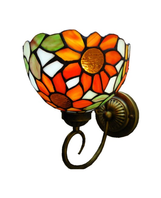 A dropshipping LED sunflower creative wall lamp corridor glass Tiffany wall lamp corridor single head wall lamp