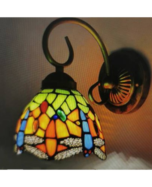 Baohua Tiffany Modern Simple Color Wall Light Bedroom Bedlight Corridor European Living Room Background Wall Light Fixture