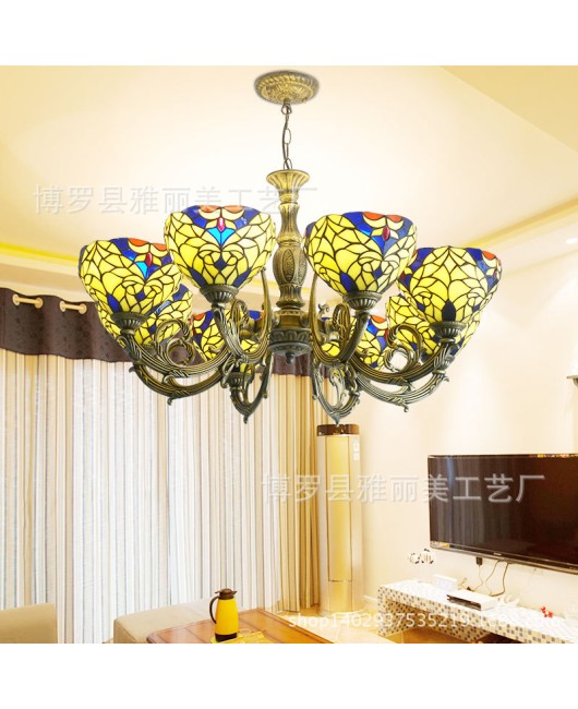 American countryside rose, living room chandelier, wrought iron furniture, hotel glass lighting fixtures, factory direct sales and distribution