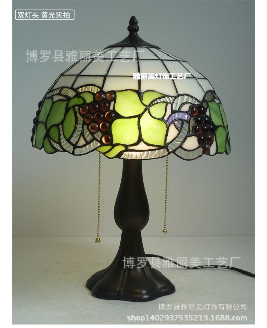 Colorful glass lighting, rural rose desk lamp, living room bedroom bedside lamp, warm desk lamp manufacturer wholesale