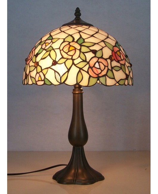 Colorful glass lighting, rural rose desk lamp, living room bedroom bedside lamp, warm desk lamp manufacturer wholesale