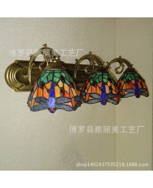 60cm Tiffany wall lamp dragonfly countryside style children's room hotel bathroom mirror headlight manufacturer wholesale