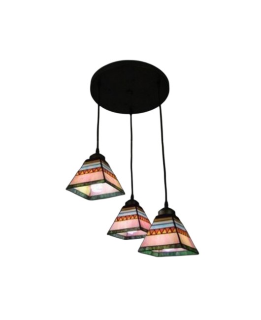 Wholesale foreign trade LED retro personalized creative lighting, dropshipping Tiffany colored glass decorative pendant light