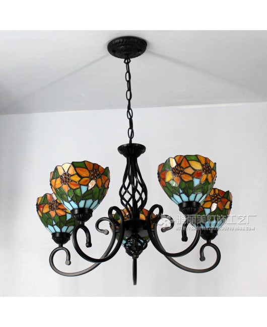 Discounted Home Chandelier Tiffany Lamp Countryside Living Room Bedroom Dining Room Hotel Room Chandelier Sunflower Chandelier