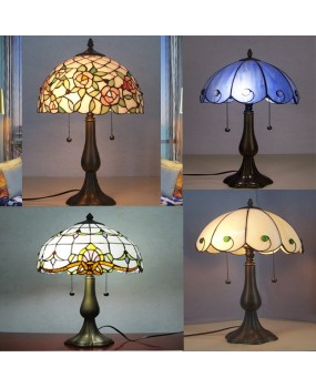 Colorful glass lighting, rural rose desk lamp, living room bedroom bedside lamp, warm desk lamp manufacturer wholesale