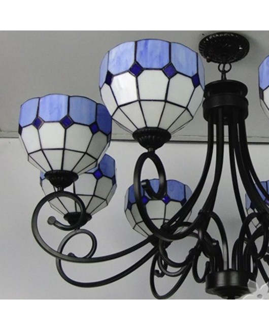 Manufacturer wholesale Tiffany wrought iron lamps Mediterranean simple romantic chandelier living room bedroom dining room multi head chandelier