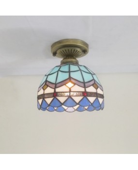 Mediterranean blue glass Tiffany lighting fixtures, hallway hallway entrance lights, modern LED small ceiling lights