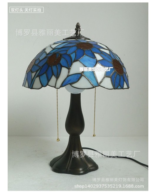 Colorful glass lighting, rural rose desk lamp, living room bedroom bedside lamp, warm desk lamp manufacturer wholesale