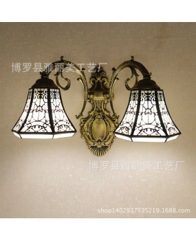 Tiffany Lighting Colored Glass Copper Mesh Light Retro Wall Light Hotel Bedroom Bedhead Bathroom Washroom Mirror Light