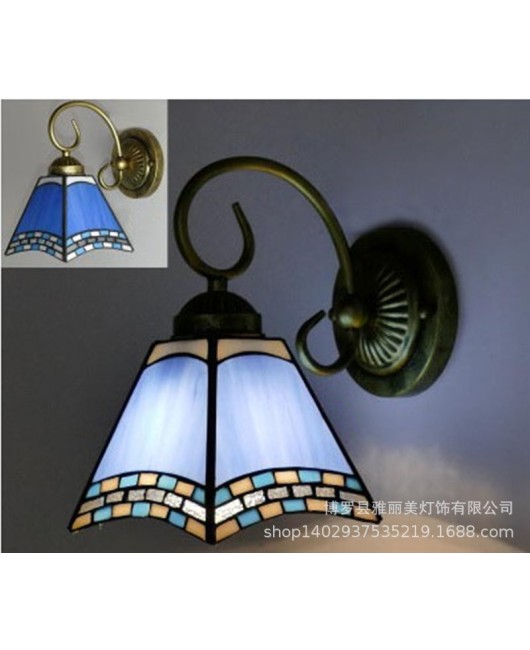 Baohua Tiffany Modern Simple Color Wall Light Bedroom Bedlight Corridor European Living Room Background Wall Light Fixture