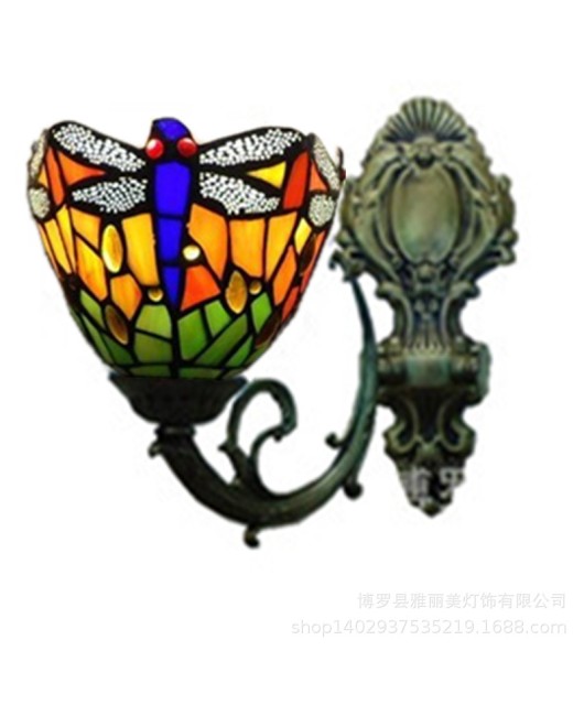 60cm Tiffany wall lamp dragonfly countryside style children's room hotel bathroom mirror headlight manufacturer wholesale