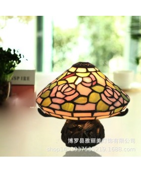 Lighting manufacturer's dropshipping Tiffany countryside flower decorative desk lamp, bedside creative night light, nostalgic