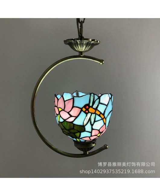 Colorful glass chandelier, restaurant light, creative and personalized bar counter, bird light, coffee shop, bedroom, Tiffany lighting, parrot