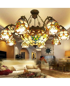 Home decoration lighting manufacturer European zinc alloy ceiling light Baroque villa hotel LED creative multi headlight discount