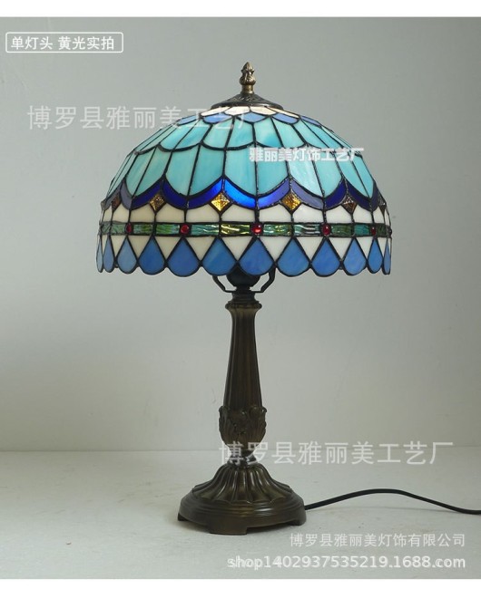 Colorful glass lighting, rural rose desk lamp, living room bedroom bedside lamp, warm desk lamp manufacturer wholesale