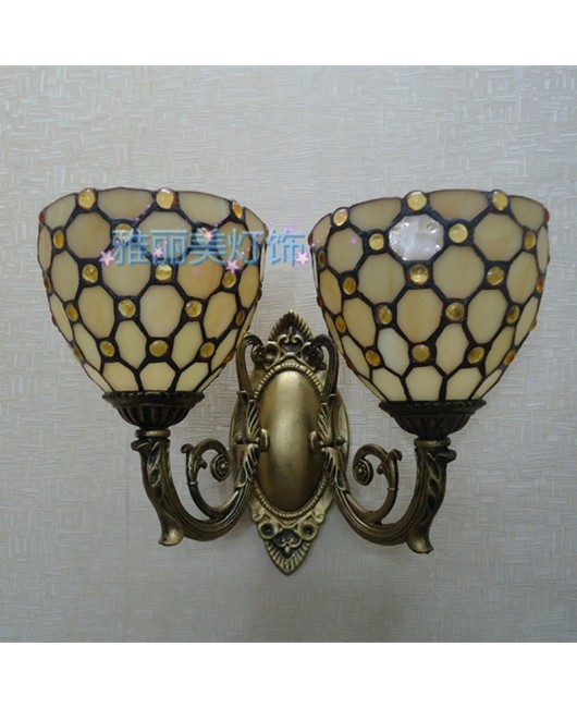 Bohua Tiffany Head Wall Light Bohemian Bathroom Mirror Front Light Mediterranean Creative Craftsmanship Bedroom Bedhead Light Fixture