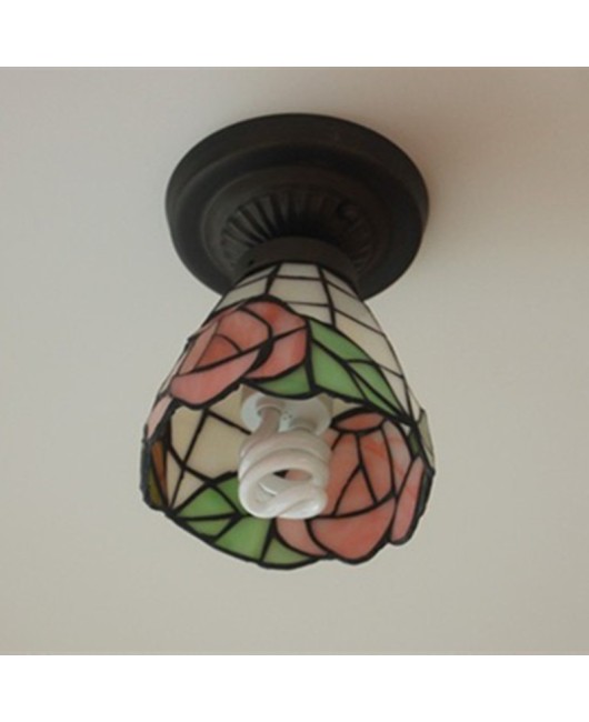 Baohua Tiffany Glass Lighting Ceiling Light Bedroom Balcony Corridor Entrance Corridor Bathroom European Special Offer