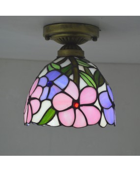 Baohua Tiffany colored lighting glass E27 European Mediterranean Baroque entrance light balcony aisle ceiling