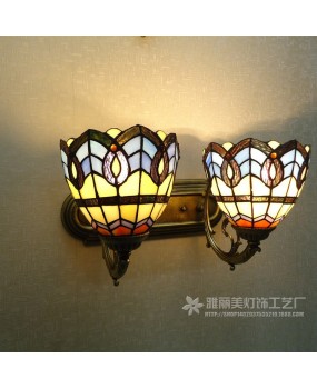 Manufacturer wholesale Baohua Tiffany lighting Mediterranean retro European bedroom bathroom balcony hotel wall lamp